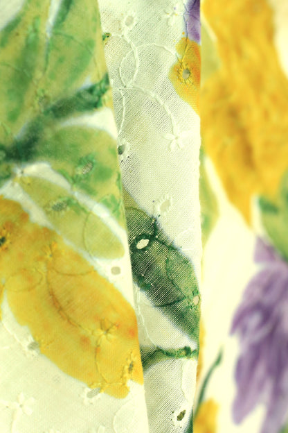 Pure Cotton Schiffli Printed Fabric