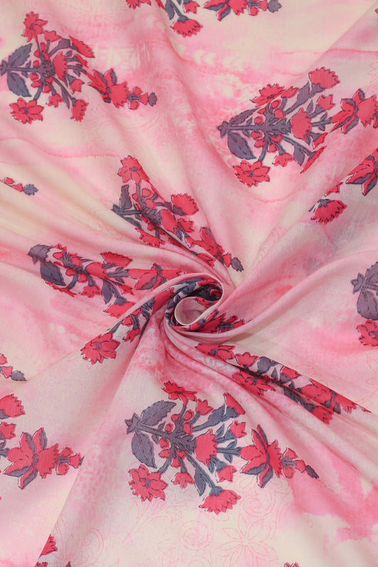 Pure Malai Chanderi Fabric