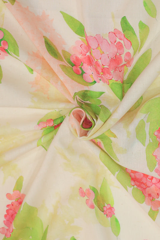 Pure Handloom Cotton Printed Fabric
