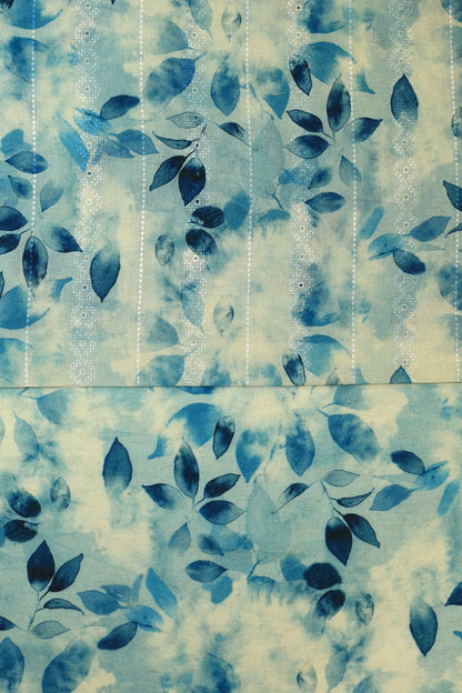 Handloom Digital Printed Embroidered Fabric