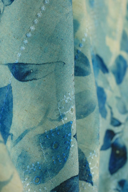 Handloom Digital Printed Embroidered Fabric