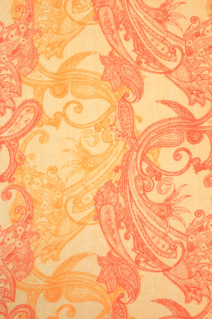 Handloom Digital Printed Embroidered Fabric