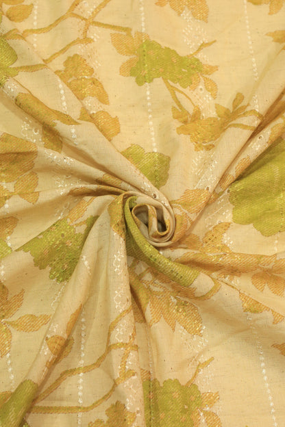 Handloom Digital Printed Embroidered Fabric