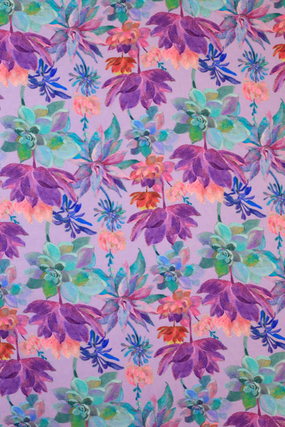 Cotton Silk Printed Fabric (Width 58")