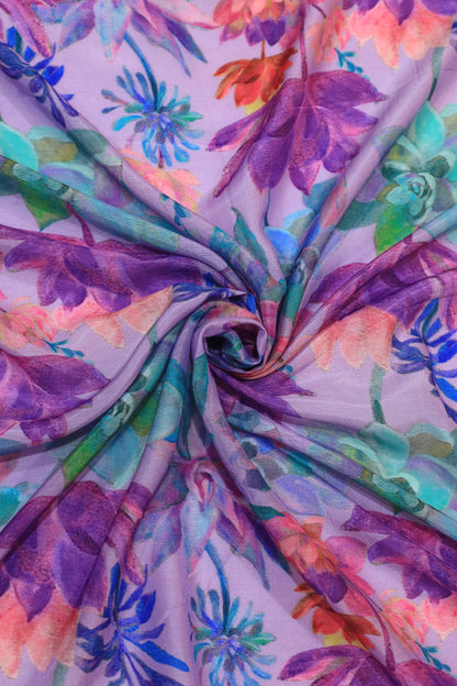 Cotton Silk Printed Fabric (Width 58")