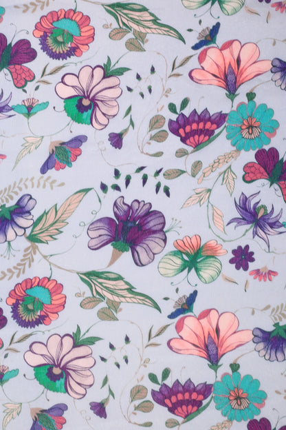 Chinon Silver Shimmer Digital Printed Fabric