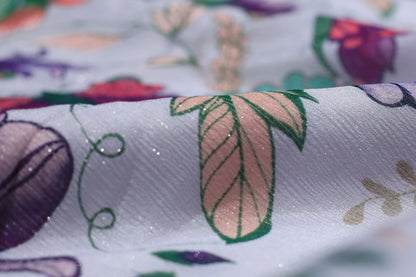 Chinon Silver Shimmer Digital Printed Fabric