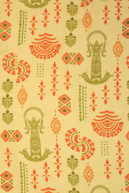 Pure Linen Silk Digital Printed Fabric