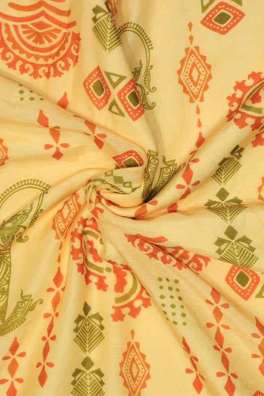 Pure Linen Silk Digital Printed Fabric