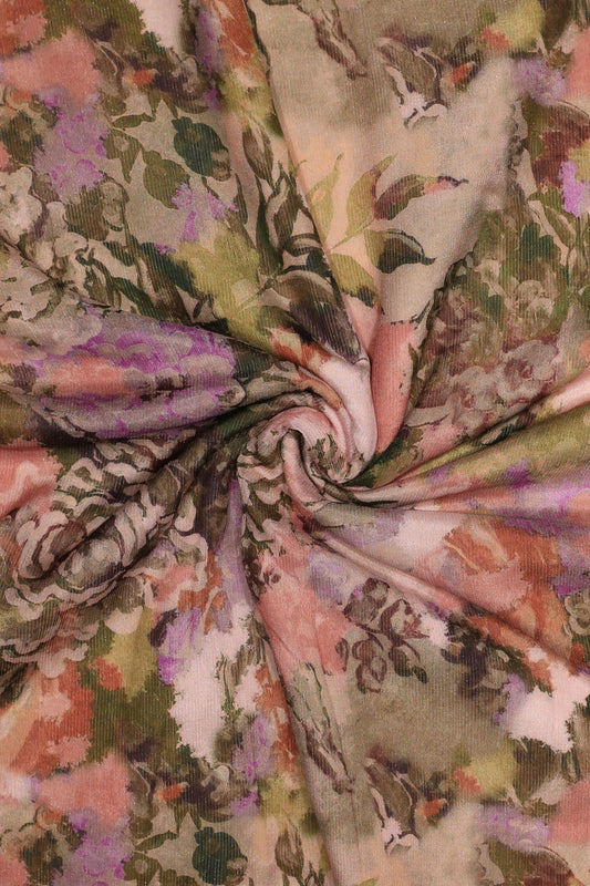 Chinon Silver Shimmer Digital Printed Fabric