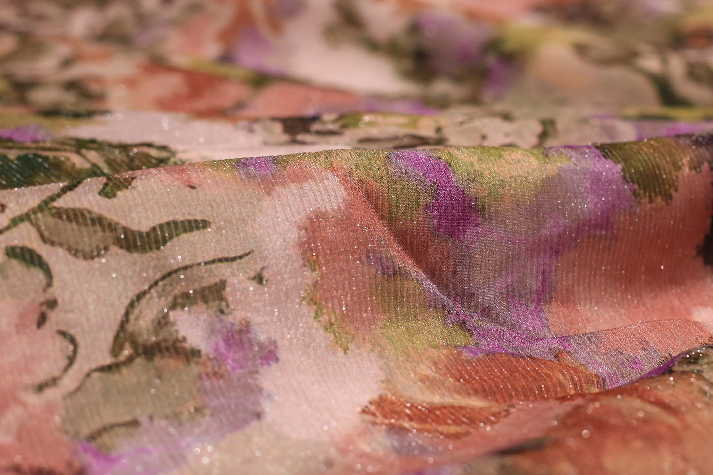 Chinon Silver Shimmer Digital Printed Fabric