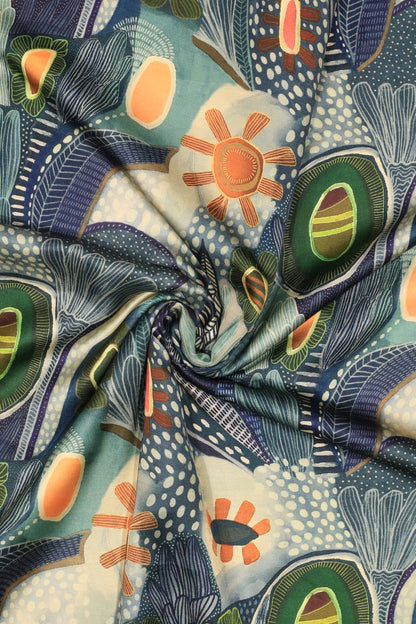 Pure Satin Printed Fabric