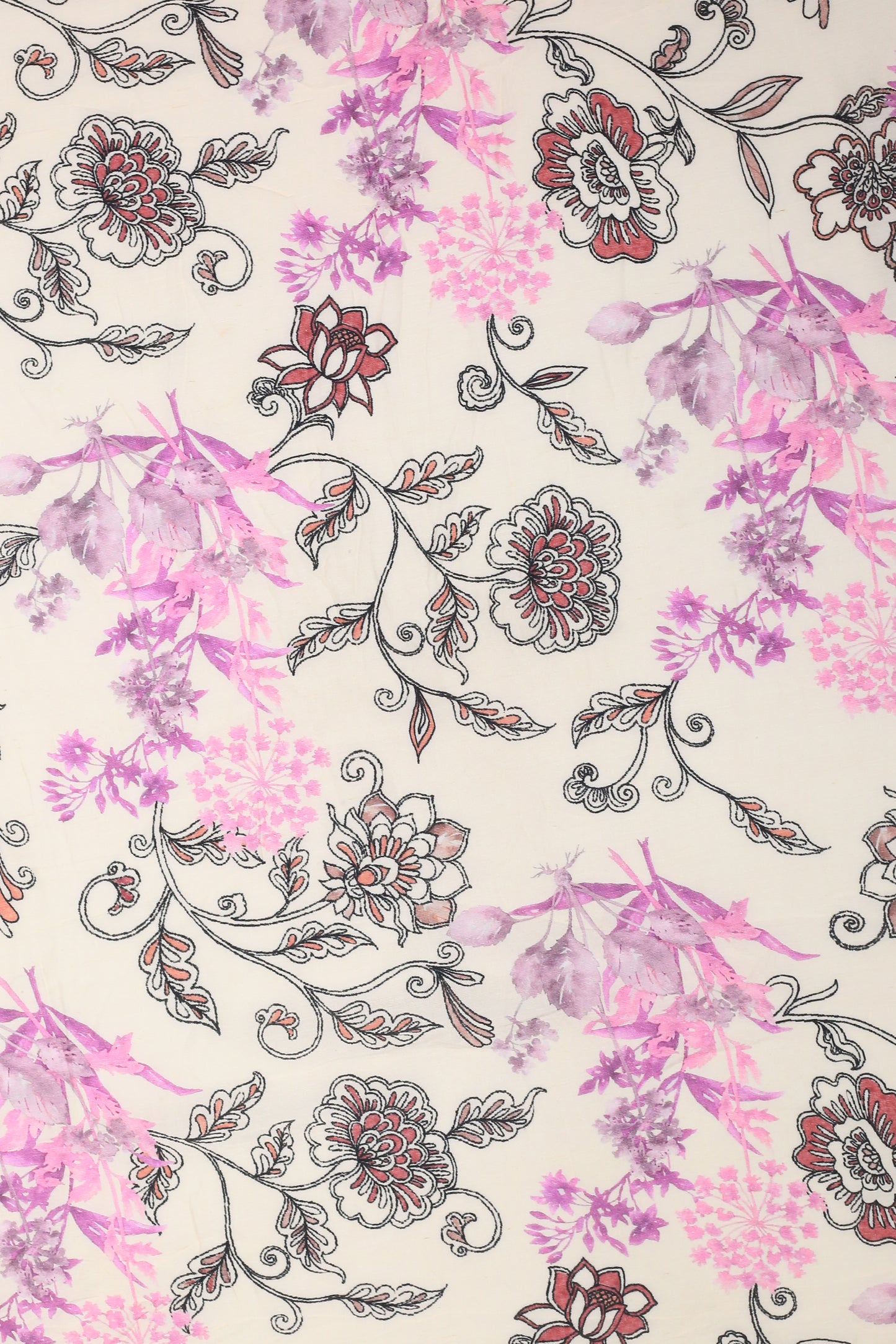 Linen Silk Printed Fabric (Width: 58")