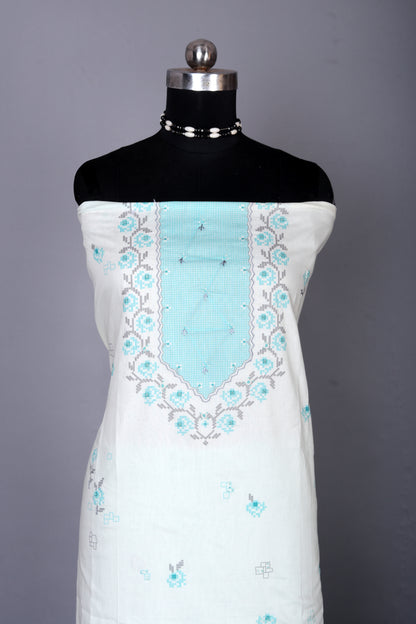 Aqua Grace Digital Printed Top With Matching Bottom & Dupatta Set.