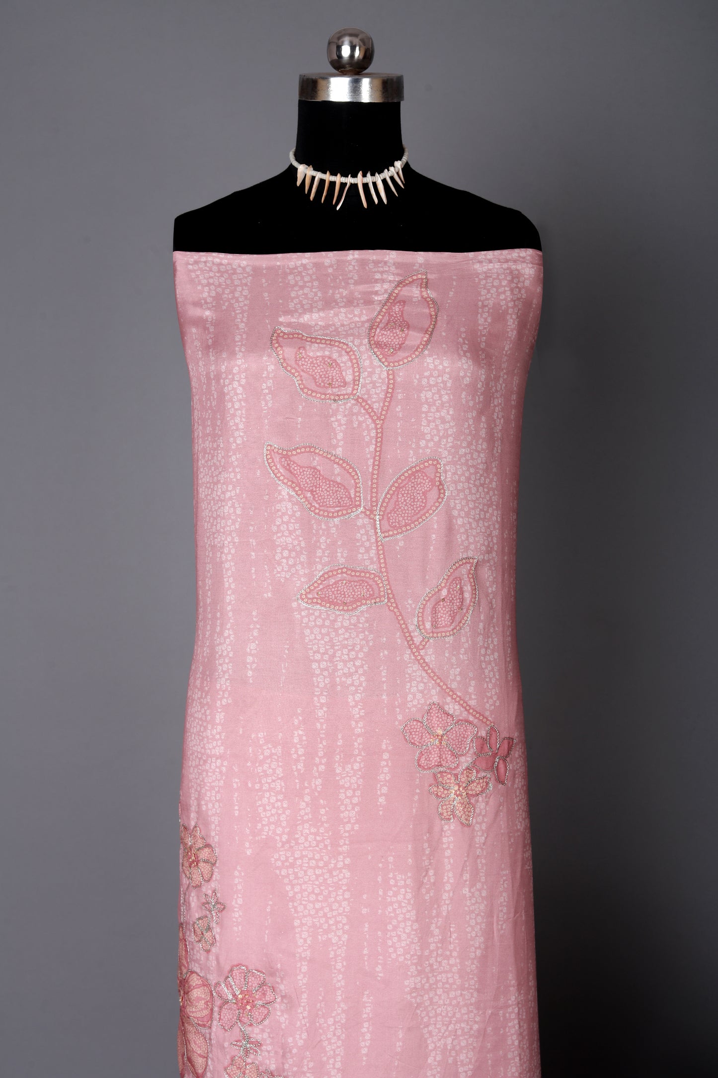 Blush Pink Embroidered Pure Muslin Unstitched Suit Set