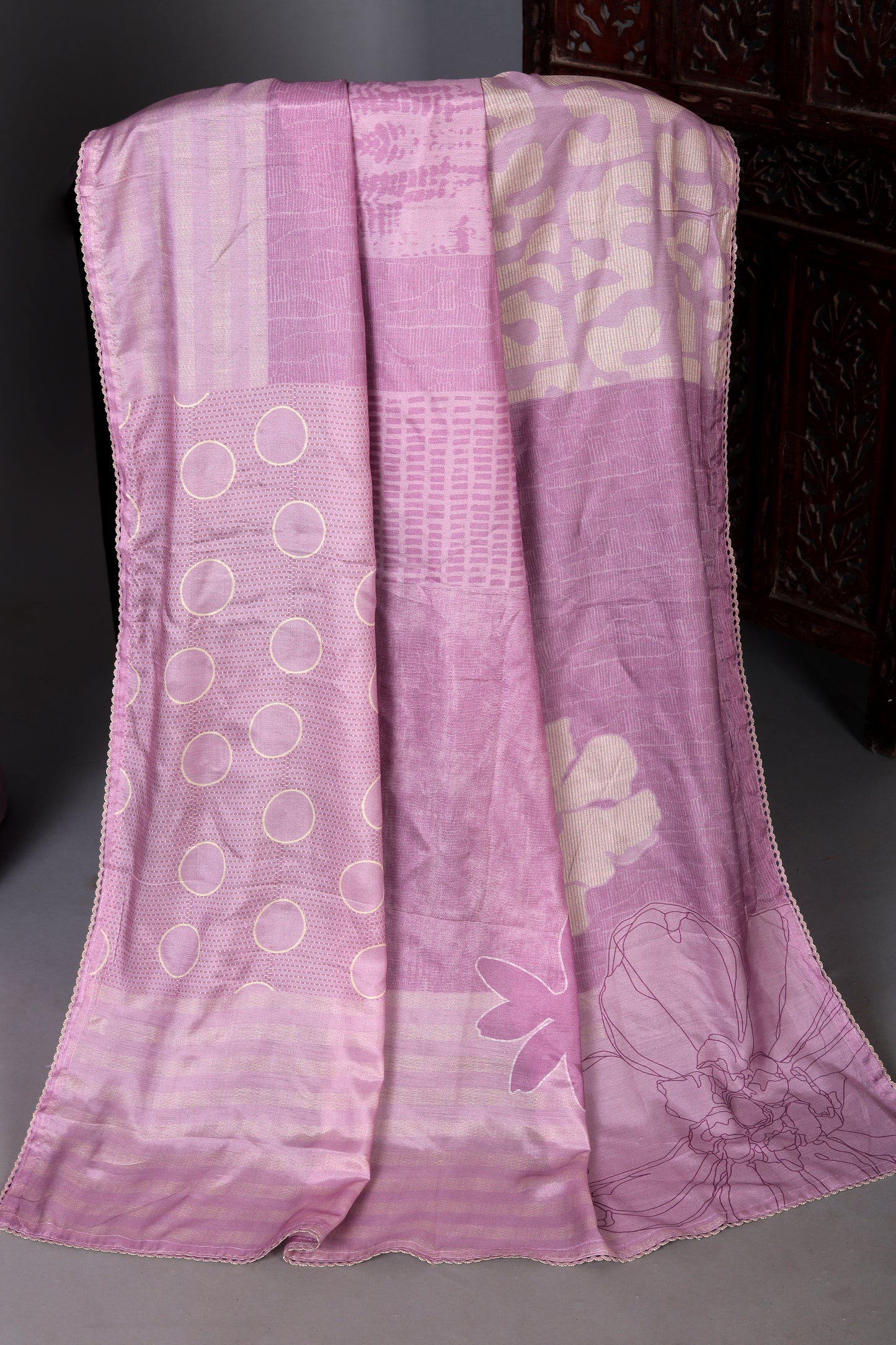 Dusty Pink Embroidered Pure Muslin Unstitched Suit Set