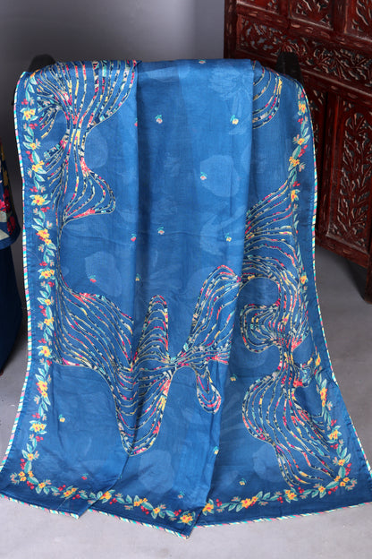 Ocean Bloom Cotton Unstitched Suit Set