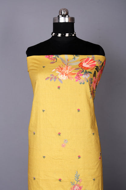 Sunshine Bloom Cotton Unstitched Suit Set