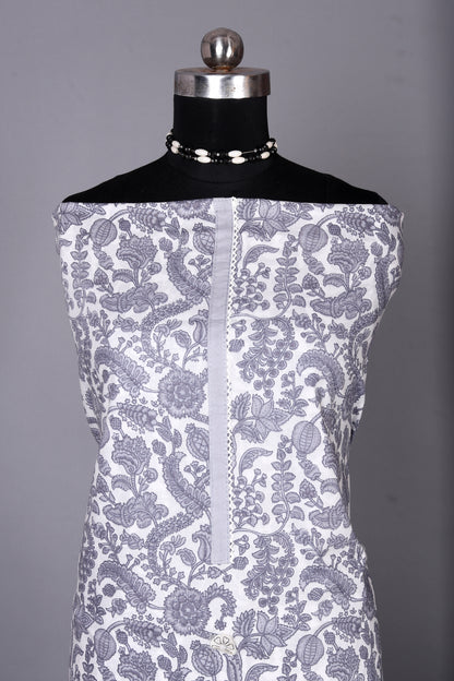 Grey Treasure Designer Unstitched Suit Set