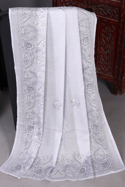 Grey Treasure Designer Unstitched Suit Set