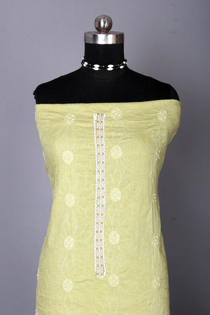 Lime Green Elegant Emboidered Suit Set