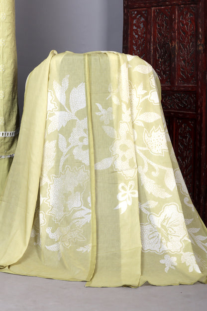 Lime Green Elegant Emboidered Suit Set