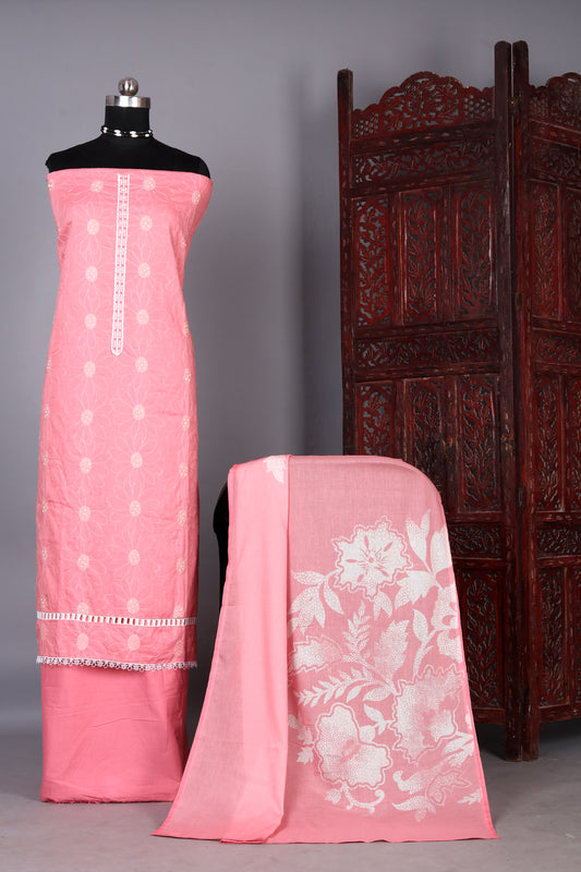 Peach Blossom Embroidered Suit Set