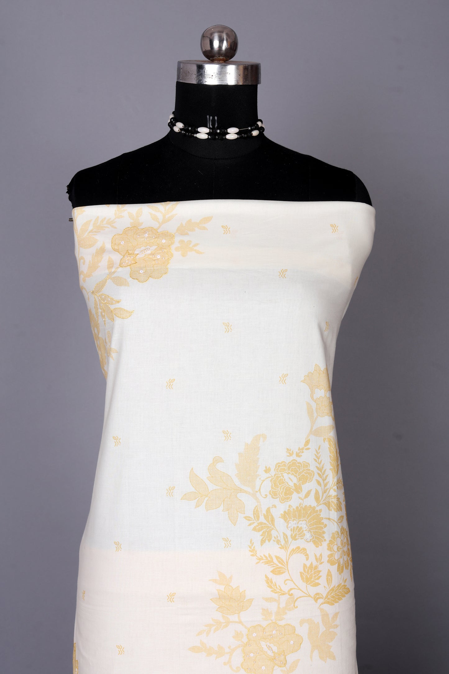 Blooming Yellow Embroidered Unstitched Suit Set