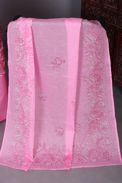 Hot Pink Treasure Designer Unstitched Suit Set