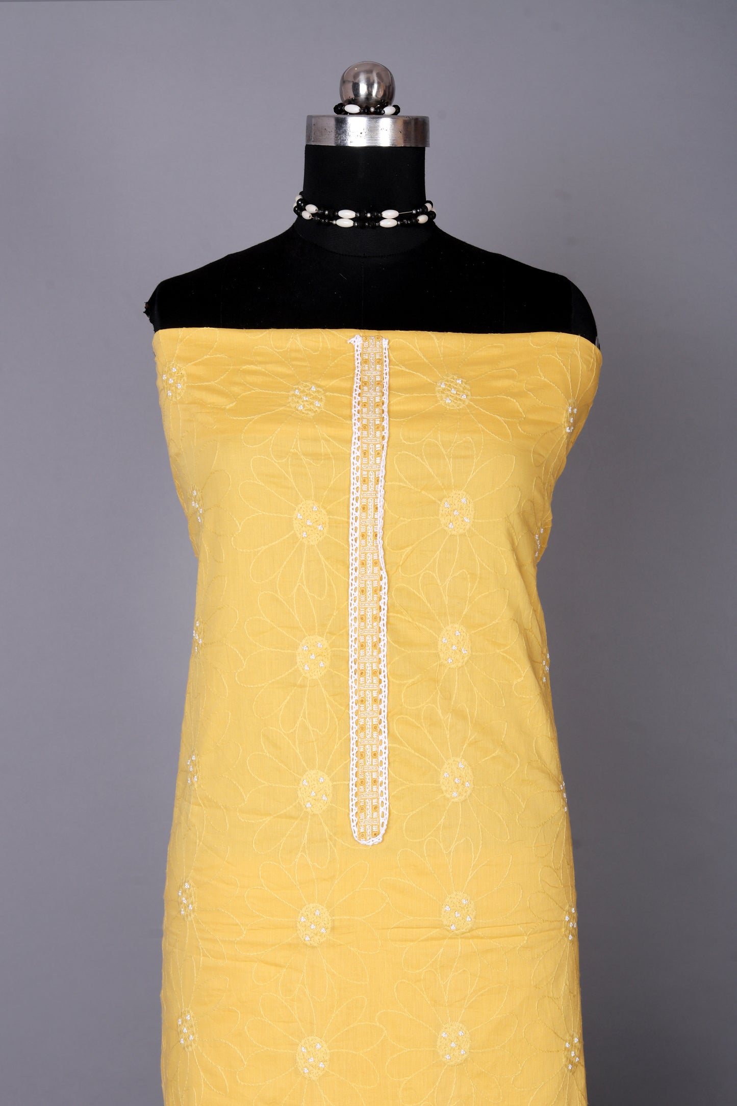 Blooming Yellow Elegant Emboidered Unstitched Suit Set