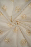 Muslin Embroidred Dyeable Fabric