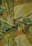 Military Green Abstract Printed Pure Cotton Fabric