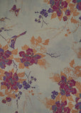 Wheat & Purple Floral Garden Pure Cotton Printed Fabric