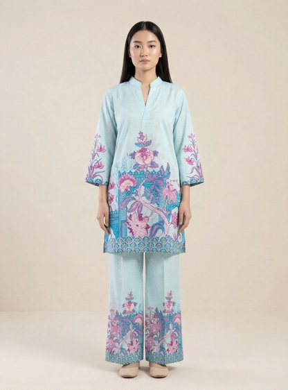 Sky Bloom Pure Cotton Co-Ord Set