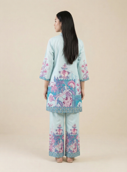 Sky Bloom Pure Cotton Co-Ord Set