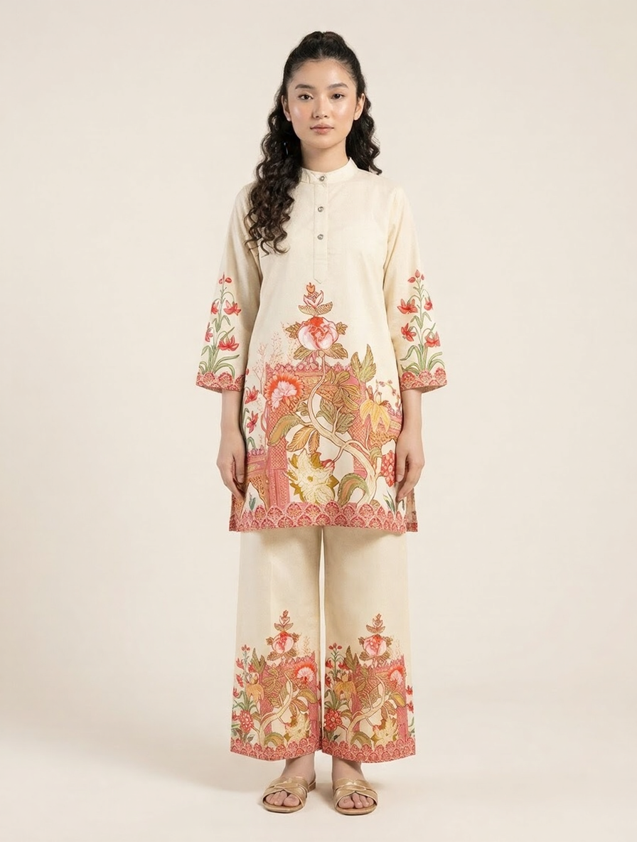 Ivory Blossom Pure Cotton Co-ord Set