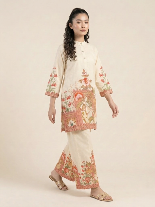 Ivory Blossom Pure Cotton Co-ord Set