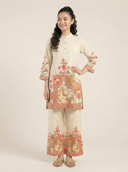 Ivory Blossom Pure Cotton Co-ord Set