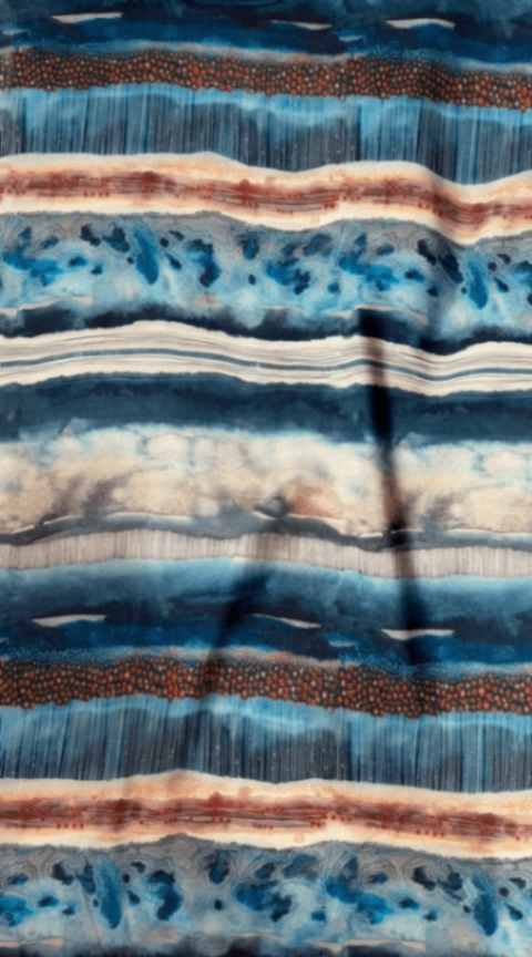 Linen Silk Printed Fabric