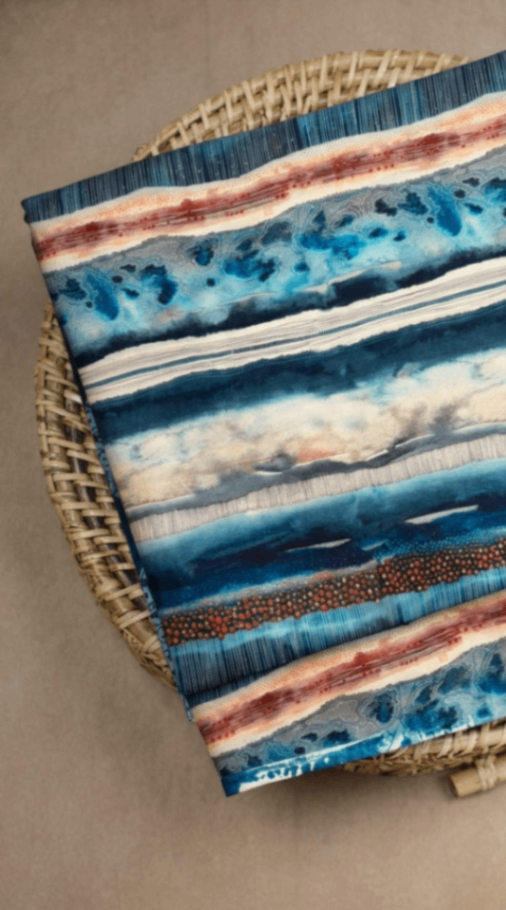 Linen Silk Printed Fabric