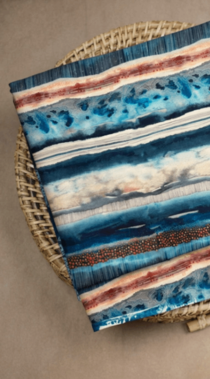 Linen Silk Printed Fabric