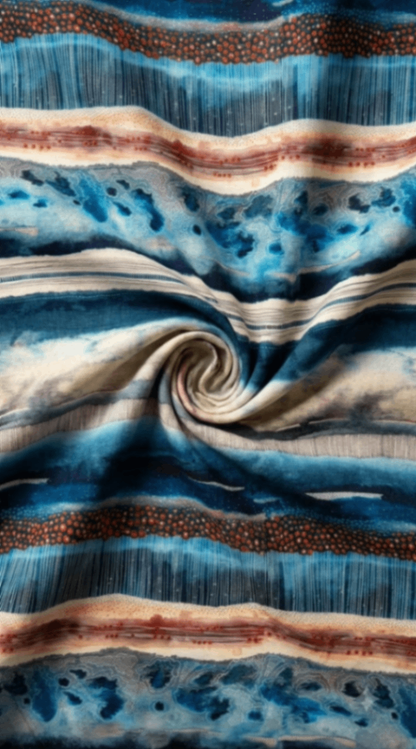 Linen Silk Printed Fabric