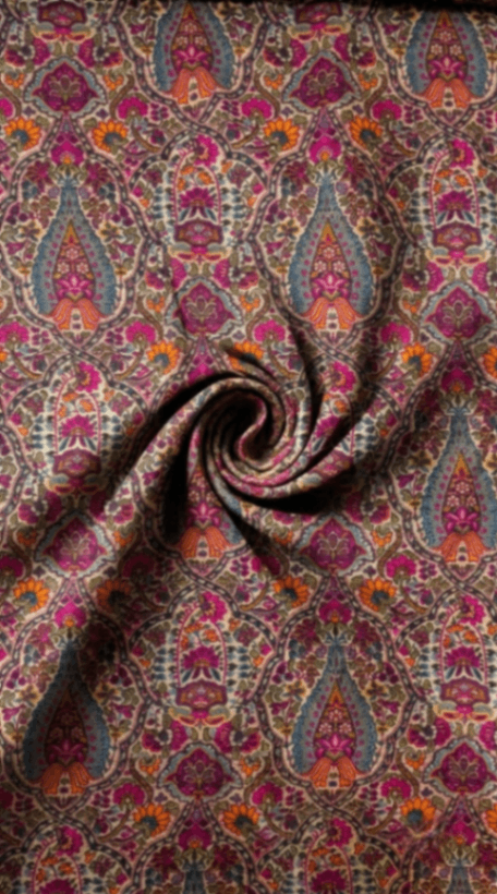 Linen Silk Printed Fabric