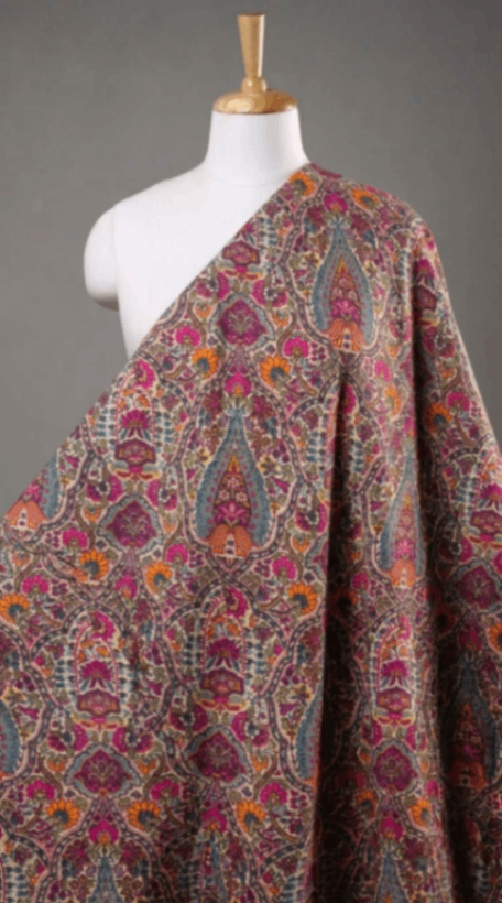 Linen Silk Printed Fabric