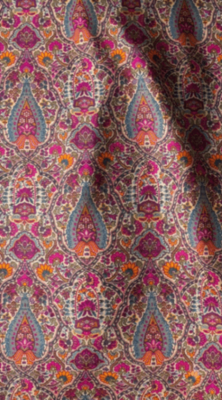 Linen Silk Printed Fabric
