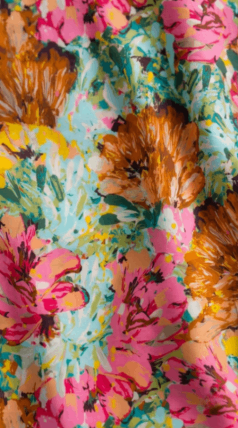 Linen Silk Printed Fabric