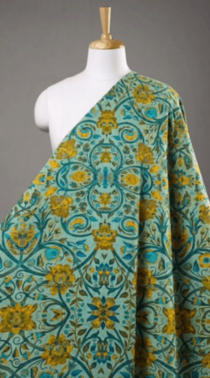 Linen Silk Printed Fabric