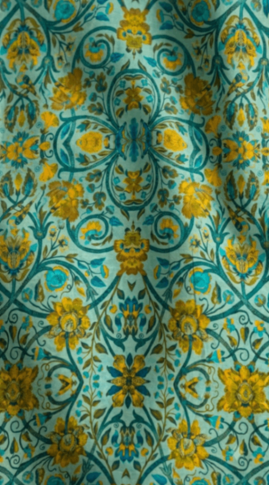 Linen Silk Printed Fabric