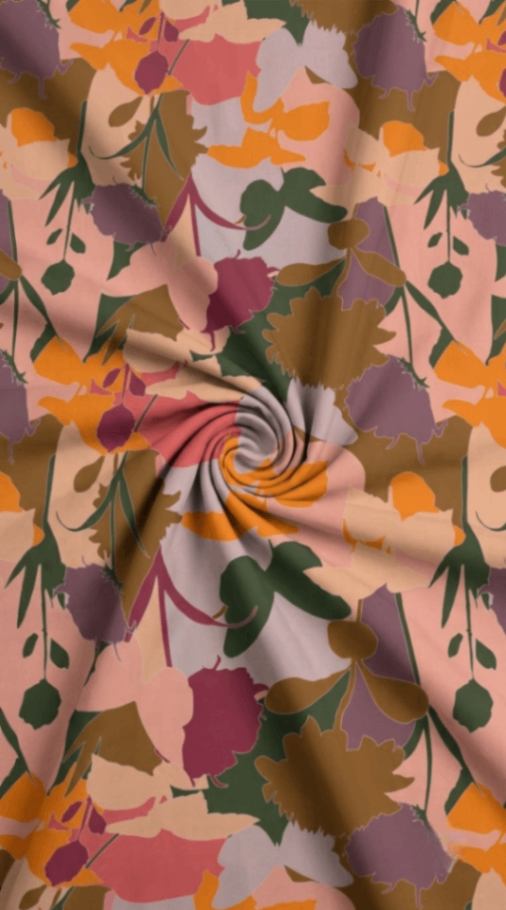 Linen Silk Printed Fabric