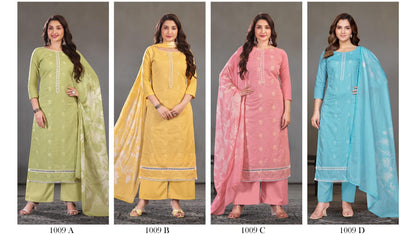 Blue Blossom Embroidered Suit Set